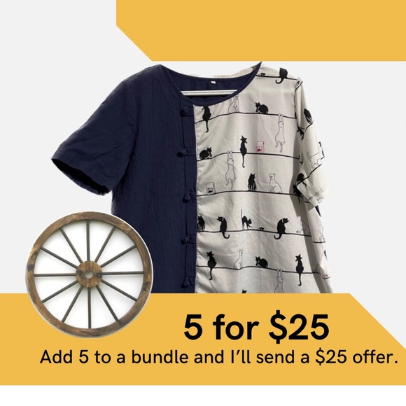 Cat Lovers Asian style navy/ white cat print top. - Picture 1 of 6